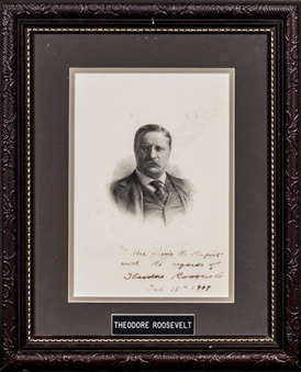 1909 Theodore Roosevelt Signed and Inscribed Self Portrait Photograph in 14 1/2 x 18 Framed Display (Beckett)